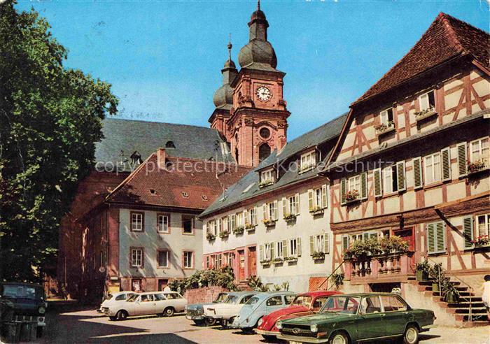 AMORBACH Bayern Marktplatz mit Gangolf Kirche