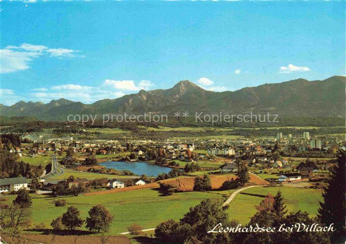 Leonhardsee VILLACH Kaernten AT Panorama mit Mittagskogel