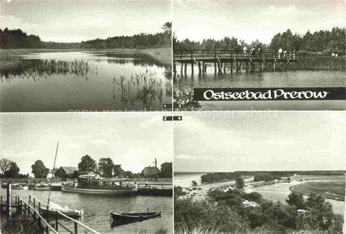 Prerow  Ostseebad Darss Mecklenburg-Vorpommern Am Prerowstrom Am Hafen Bruecke z