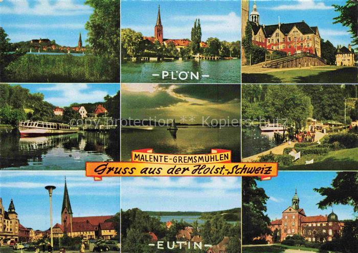 Ploen am See Schleswig-Holstein Kirche Malente Gremsmuehlen Fahrgastschiffe Euti