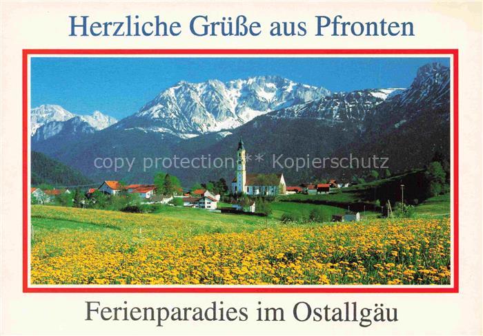 Pfronten Ostallgaeu Bayern Panorama Kirche