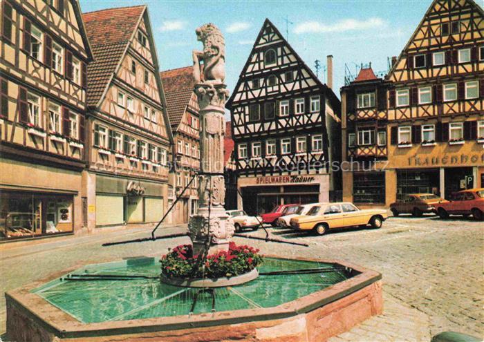 Herrenberg Gaeu Boeblingen BW Marktplatz Brunnen
