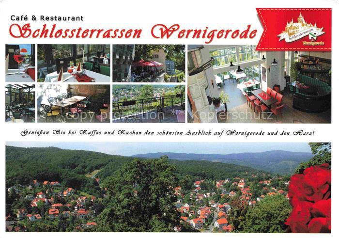 Wernigerode Harz Cafe Restaurant Schlossterrassen Teilansichten Panorama