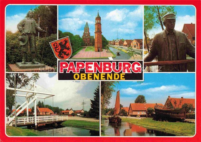 Papenburg Ems Niedersachsen Skulpturen Kirche Ziehbruecke Emskanal
