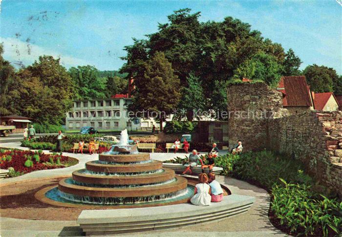 BAD ORB Hessen Springbrunnen mit Stadtmauer