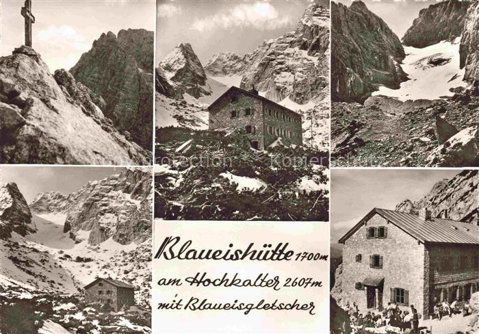 Blaueishuette 1700m Hochkalter Berchtesgaden Bayern Teilansichten mit Blaueisgle