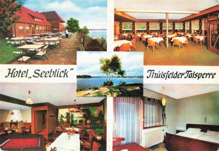 Thuelsfelder Talsperre Cloppenburg Niedersachsen Hotel Seeblick Speisesaal Foyer