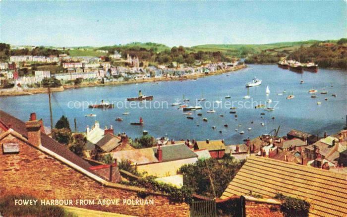 Fowey Tywardreath Cornwall UK Harbour from above Polruan