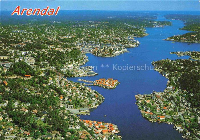 Arendal Norge Byen sett fra fly