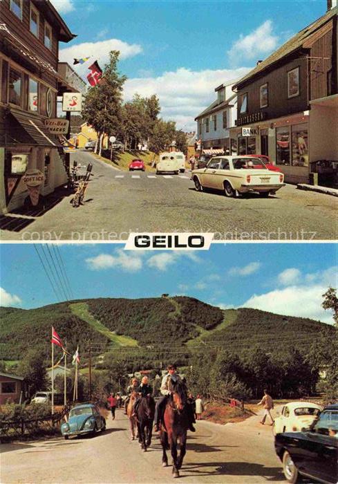 Geilo Norge Dorfstrasse Ausritt