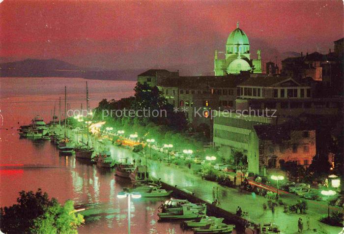 Sibenik Croatia Ansicht bei Nacht