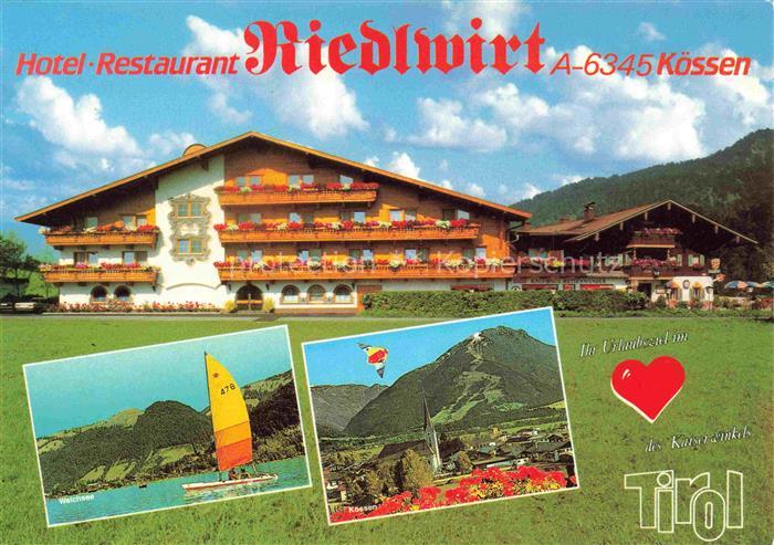 Koessen Tirol AT Hotel Restaurant Riedlwirt Surfer Walchsee Ortspartie Drachenfl