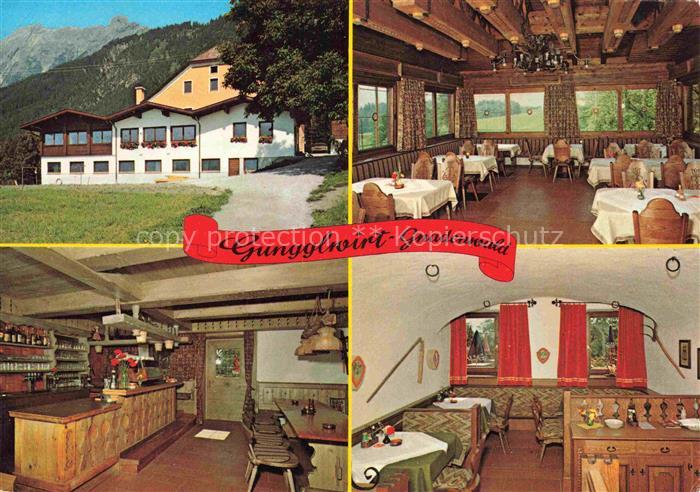 Gnadenwald Innsbruck Tirol AT Gungglwirt Gasthaus Theke Speisesaal Stube