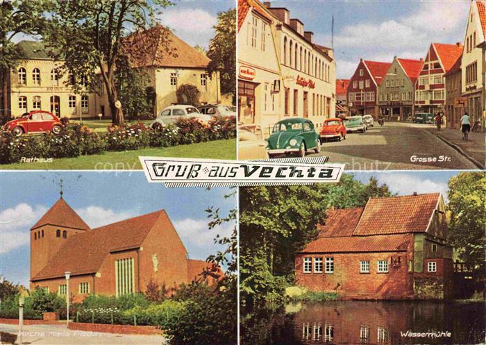 Vechta Niedersachsen Rathaus Grosse Strasse Kirche Maria Frieden Wassermuehle