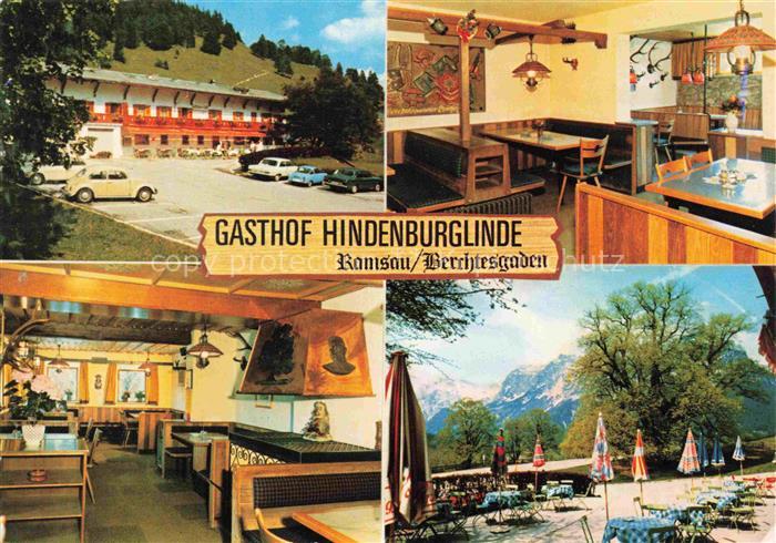RAMSAU  Berchtesgaden Bayern Gasthof Hindenburglinde Gastraeume Terrasse