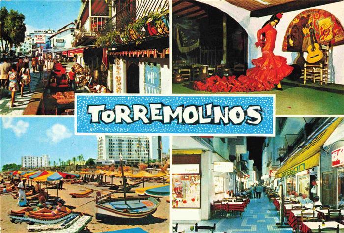 Torremolinos ES Fussgaengerzone Strand Bazar Flamencotaenzerin