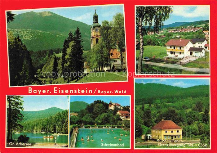 Bayerisch Eisenstein REGEN Bayern Kirche Panorama Gr Arbersee Schwimmbad Grenzue