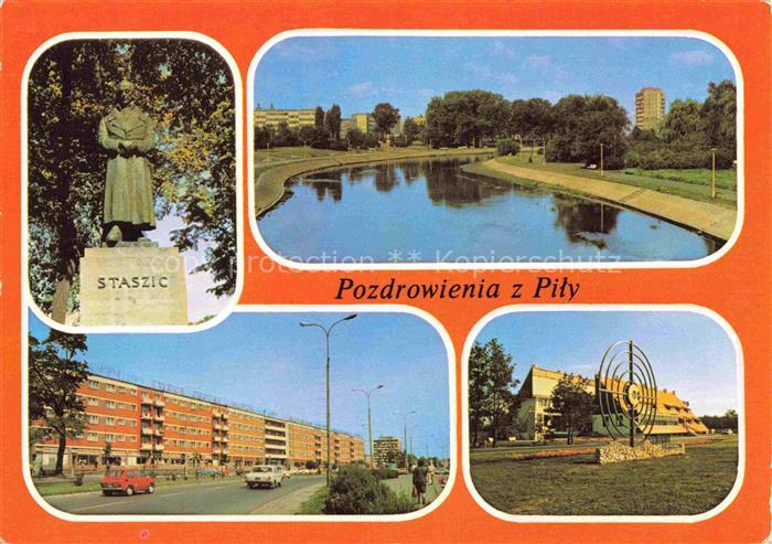 Pila al Piastow Schneidemuehl Pommern PL Denkmal Stanislawa Staszic Panorama Bul