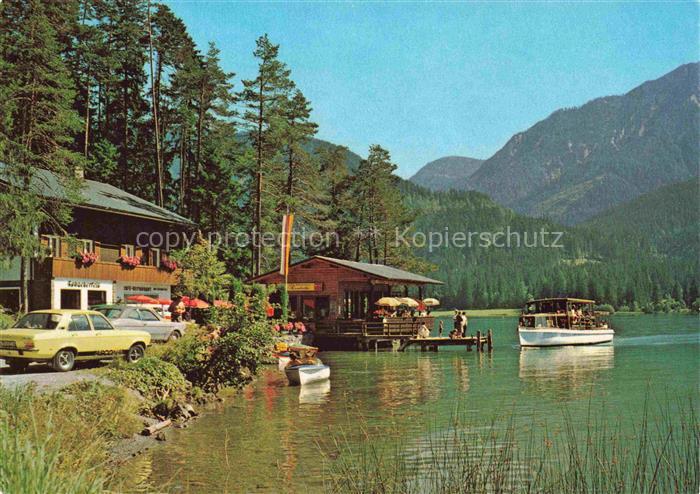 Weissensee Kaernten AT Seeterrassen Restaurant Ronacherfels