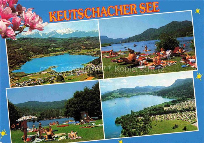 Keutschachersee Kaernten AT Fliegeraufnahmen Liegewiese Seepartien