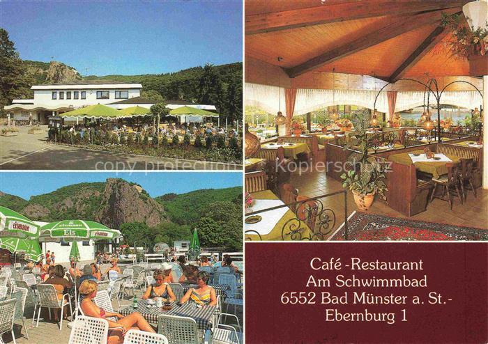 Bad Muenster am Stein Ebernburg Rheinland-Pfalz Cafe Restaurant Am Schwimmbad Te