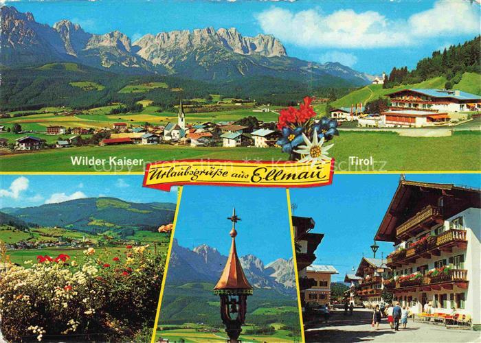 Ellmau Elmau Tirol AT Wilder Kaiser Panorama Wegekreuz Ortsmotiv