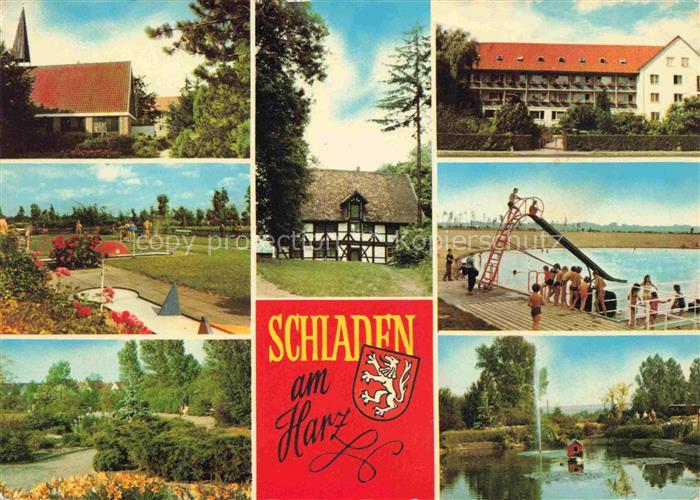 Schladen Harz Wolfenbuettel Niedersachsen Kirche Minigolf, Park, Schwimmbad, Fac