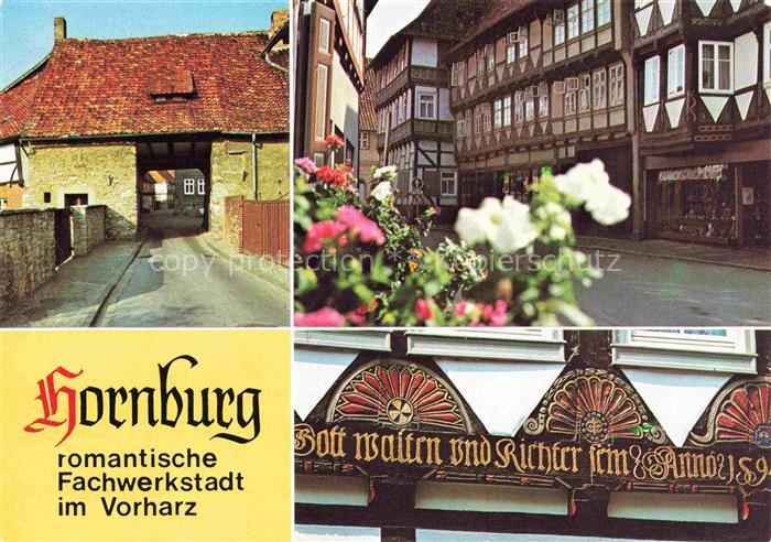 Hornburg Wolfenbuettel Harz Niedersachsen Dammtor, Marktstrasse, typische Faech