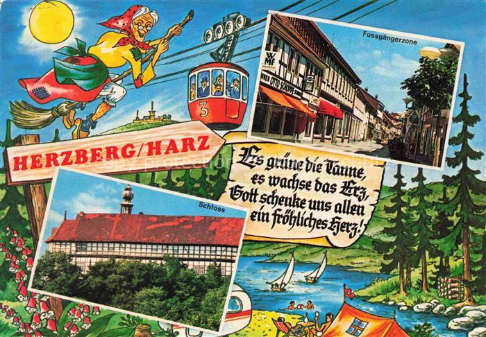 Herzberg Harz Osterode Niedersachsen Hexe Fussgaengerzone Schloss Campingplatz