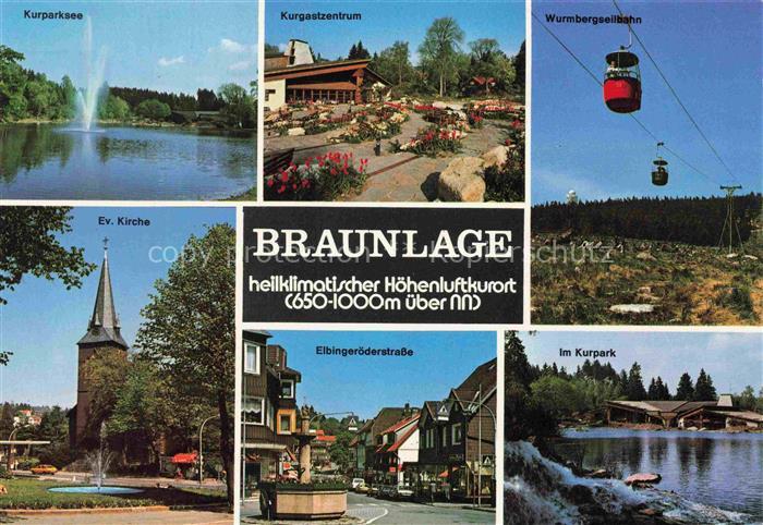 Braunlage Harz Niedersachsen Kurparksee Kurgastzentrum Wurmberg Seilbahn eV Kirc