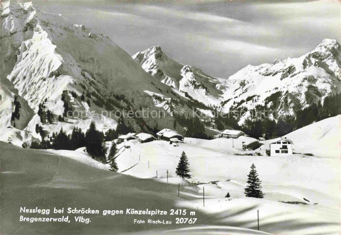 Nessleg Schroecken Vorarlberg AT mit Kuenzelspitze