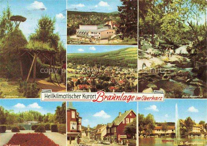 Braunlage Harz Niedersachsen Koehlerhuette Kurhaus Bode Wasserfall im Kurpark, E