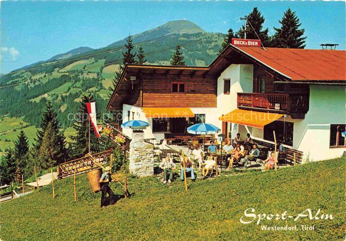 Westendorf Brixental Tirol AT Gasthaus Sport Alm Terrasse