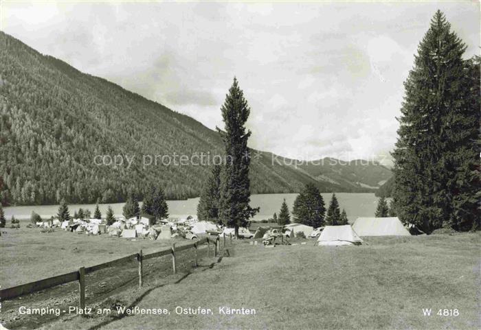 Weissensee Kaernten AT Campingplatz am Ostufer