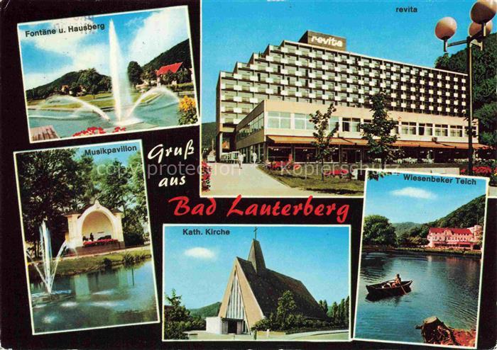 Bad Lauterberg Osterode Harz Niedersachsen Fontaene mit Hausberg Revita Musikpav