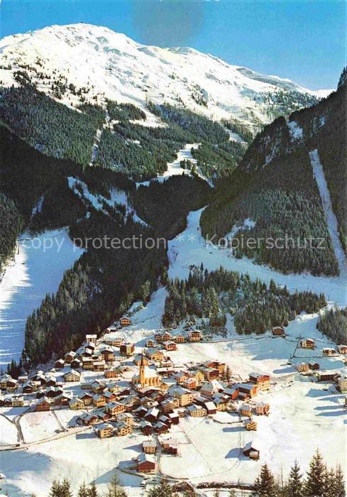 Ischgl 1377m Paznauntal Tirol AT Fliegeraufnahme