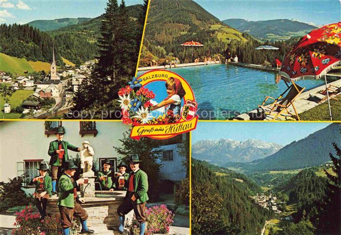 Huettau Pinzgau-Pongau Salzburg AT Panorama Musikanten in Pongauer Tracht Knappe