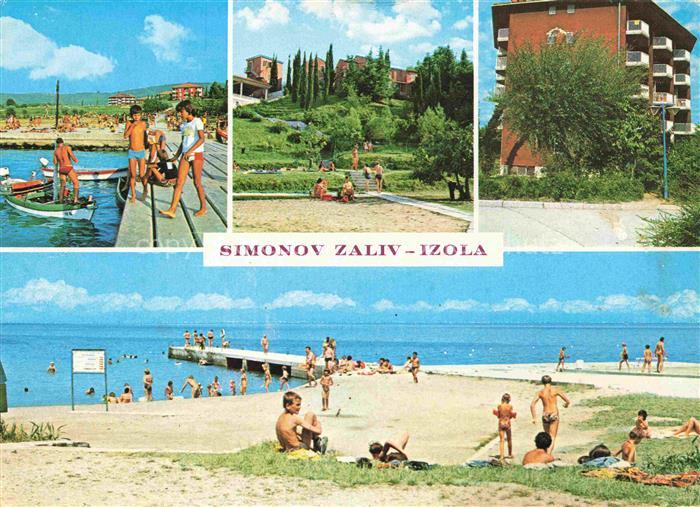 Izola Slovenia Hoteli Simonov Zaliv Strandpartien