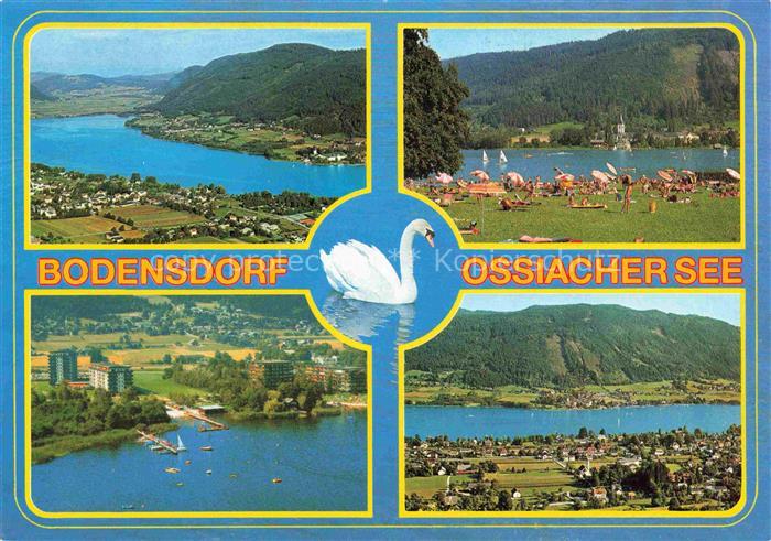 Bodensdorf Ossiacher See Kaernten AT Fliegeraufnahmen Seepartien
