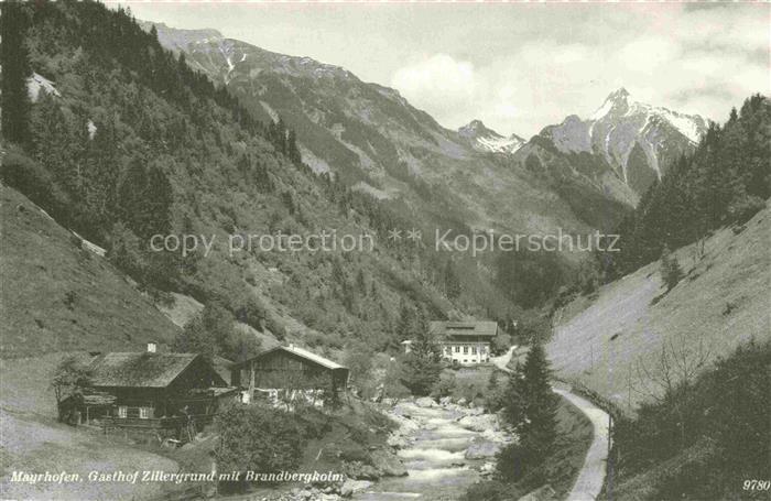 Mayrhofen Zillertal Tirol AT Gasthaus-Zillergrund Brandbergkolm Bach Tallandscha
