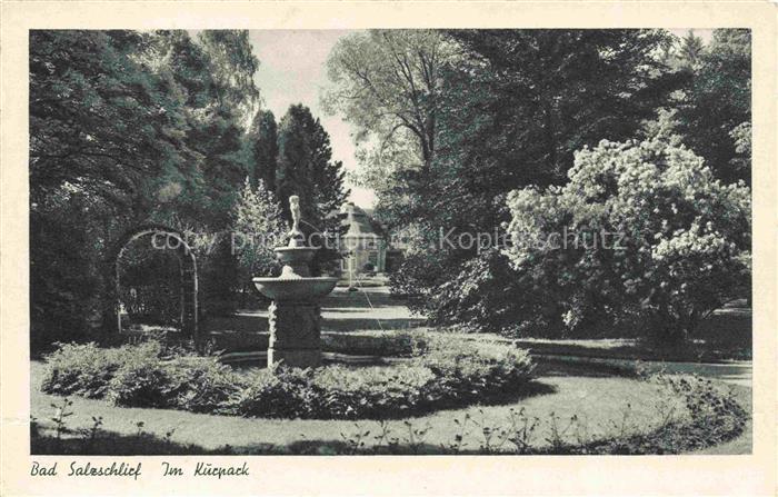 Bad Salzschlirf Fulda Hessen Kurpark Brunnen Skulptur Pergola Baeume Gartenanlag