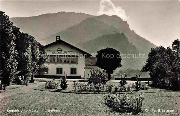 Unterwoessen Bayern Kurpark Rathaus Berge Garten Blumen