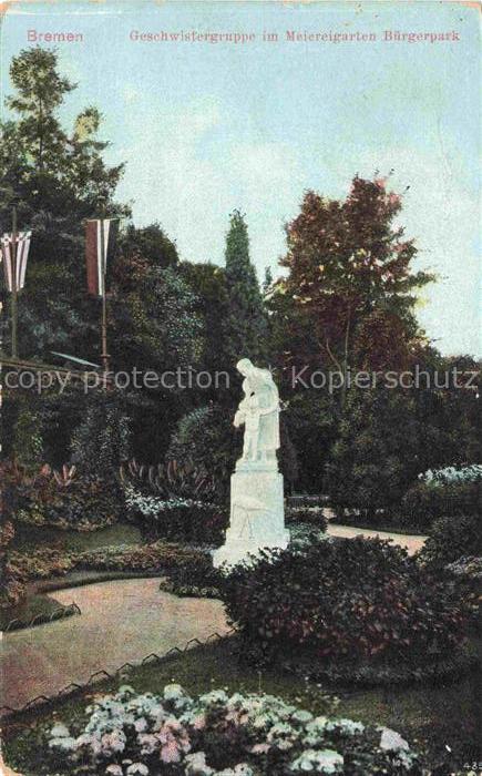 BREMEN  CITY Gesellschaftstreppe Wintergarten Buergerpark Skulptur Park Blumen