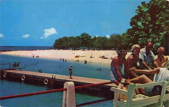 Montego Bay Saint James Jamaica Doctor s-Cave-Beach Strand Badegaeste Palmenstra