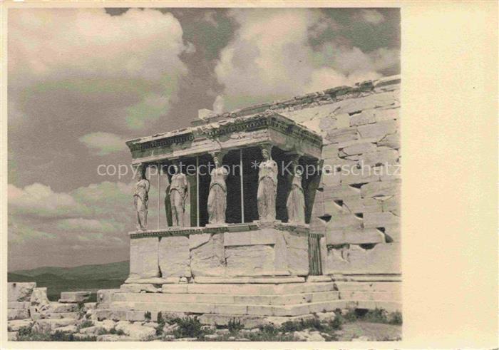 ATHEN Athenes Greece Erechtheion Karyatiden Akropolis Antiker-Tempel Saeulen Ste