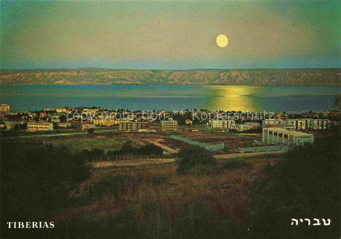 Tiberias Híefa Haifa Israel Galilaeisches-Meer Golan Mondlicht Stadtansicht See