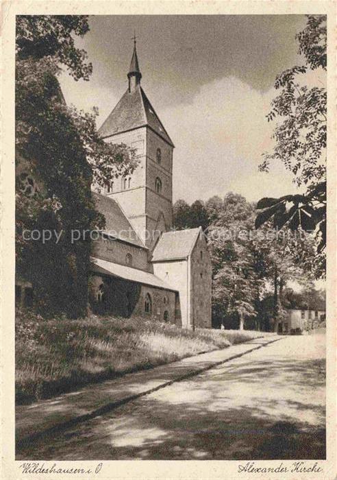 Wildeshausen Alexanderkirche Kirchturm Baeume Weg