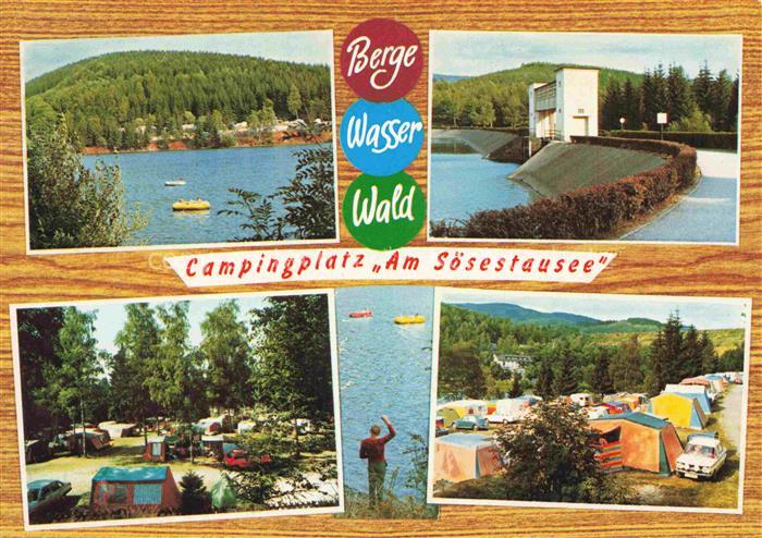 Osterode  Harz Campingplatz Soesestausee Soesetalsperre Staudamm Stausee Boote W