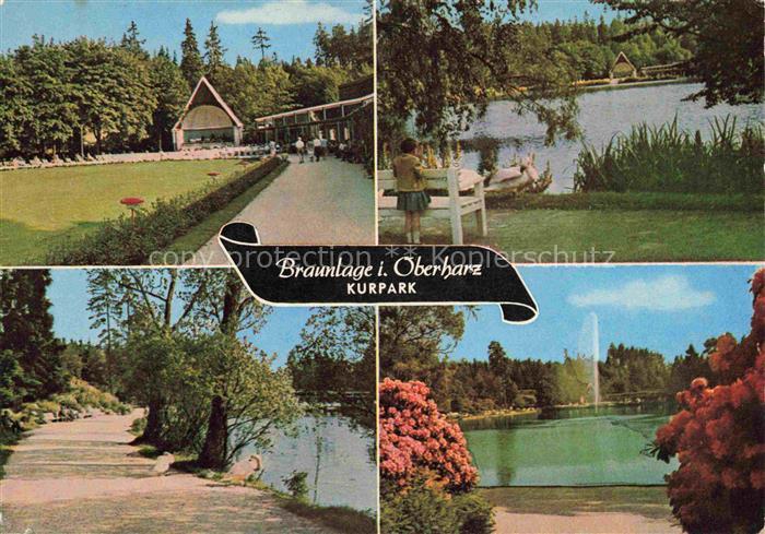 Braunlage Harz Niedersachsen Kurpark Fontaene See Promenade Rhododendron Pavillo