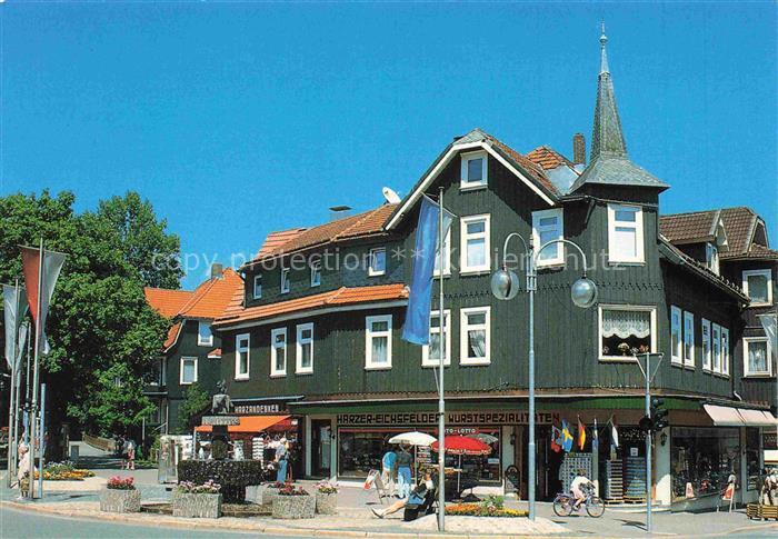 Braunlage Harz Niedersachsen Eichhoernchenbrunnen Holzhaus Geschaeftshaus Turm B